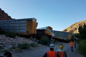 Авария поезда в США © Фото Lincoln County Sheriff's Office Nevada
