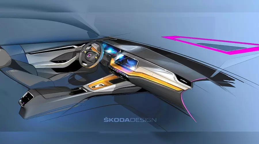 Салон новой Skoda Octavia &copy;&nbsp;Эскиз пресс-службы Skoda