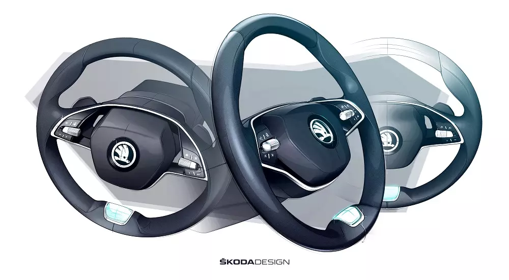Новое двуспицевое рулевое колесо Skoda Octavia