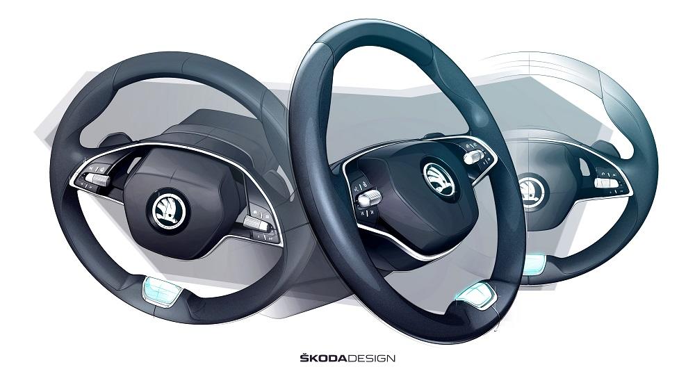 Новое двуспицевое рулевое колесо Skoda Octavia