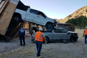 Авария поезда в США © Фото Lincoln County Sheriff's Office Nevada