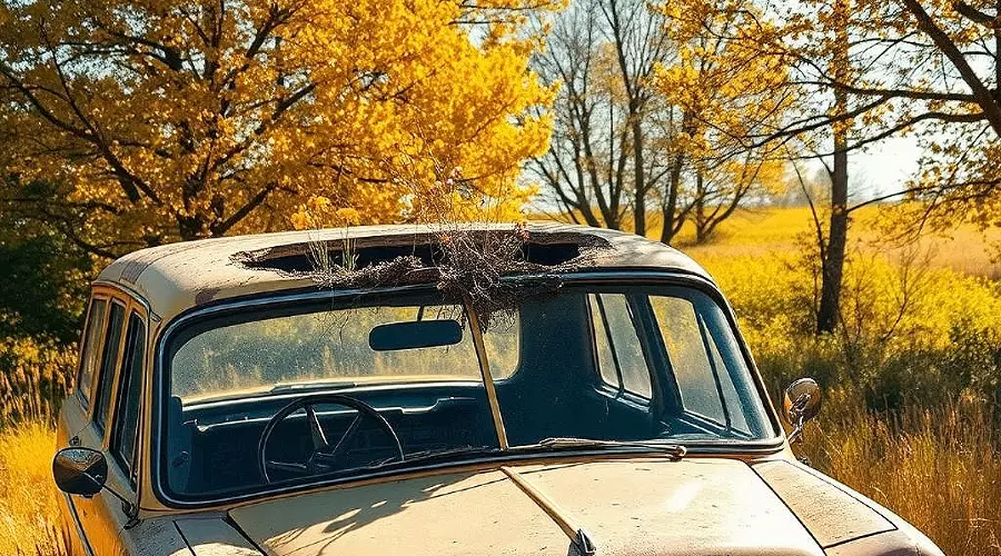 Диск сцепления пробил крышу автомобиля &copy;&nbsp;Фото ИИ