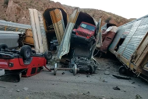 Авария поезда в США &copy;&nbsp;Фото Lincoln County Sheriff's Office Nevada