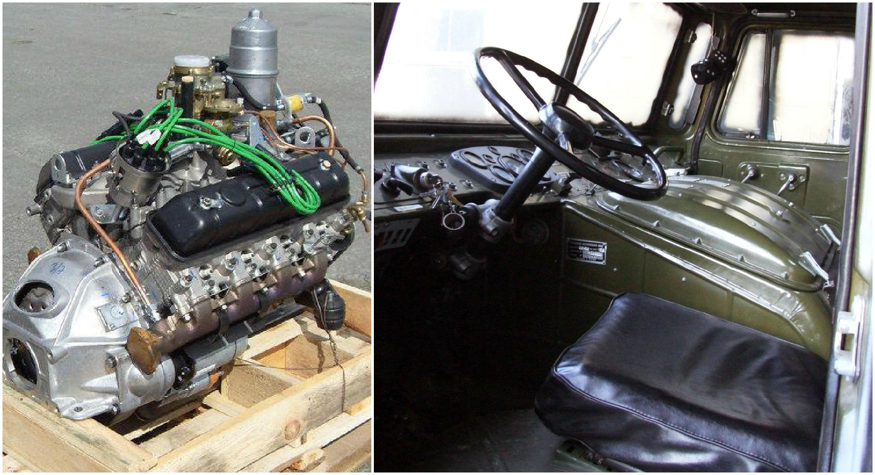 Мотор и кабина ГАЗ-66
